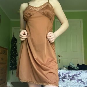 vintage brown slip dress